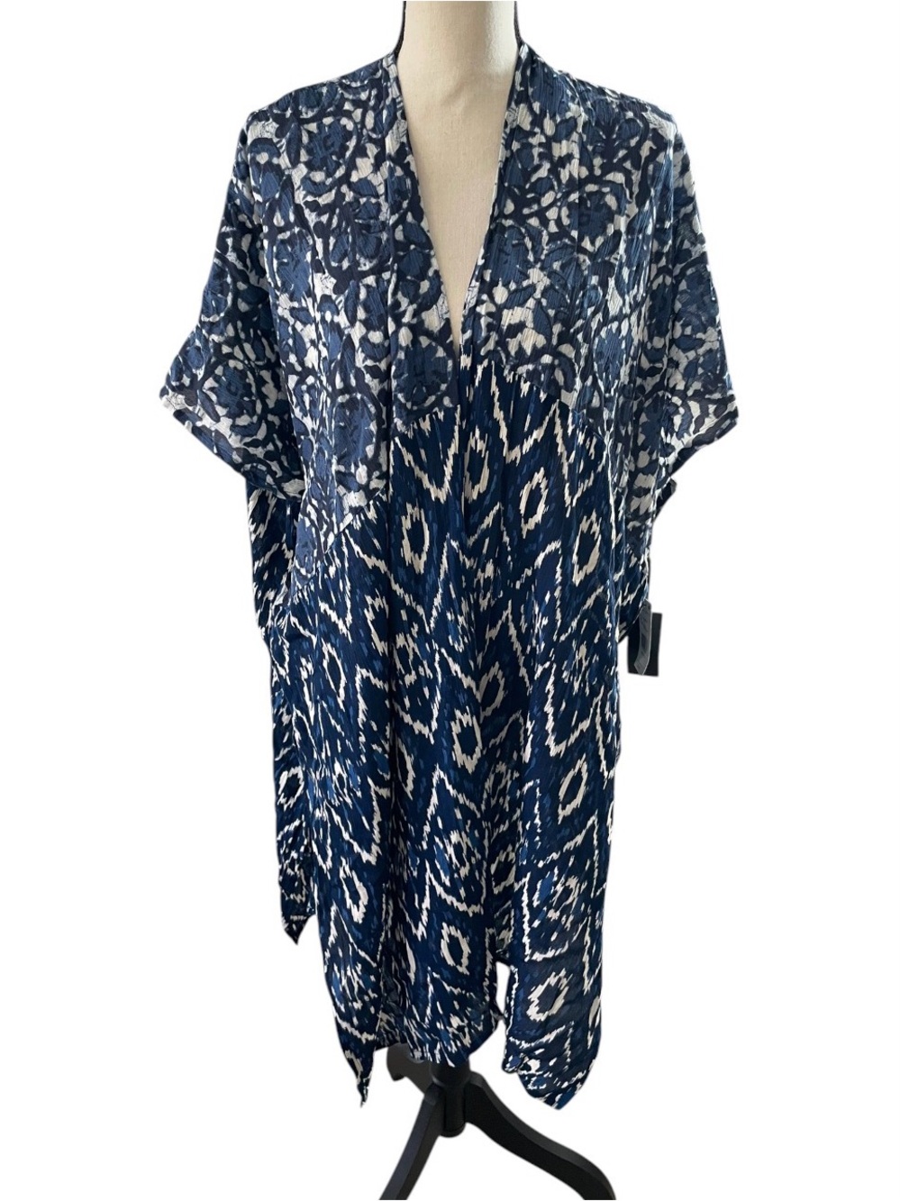 Black Tape Size Small Blue & White Kimono 2023862M New With Tags